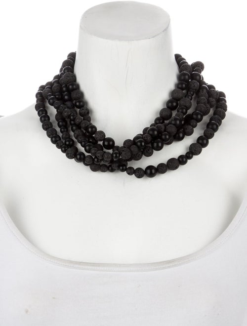 Alexis Bittar Lucite & Lava Bead Tressard Multi Strand Necklace