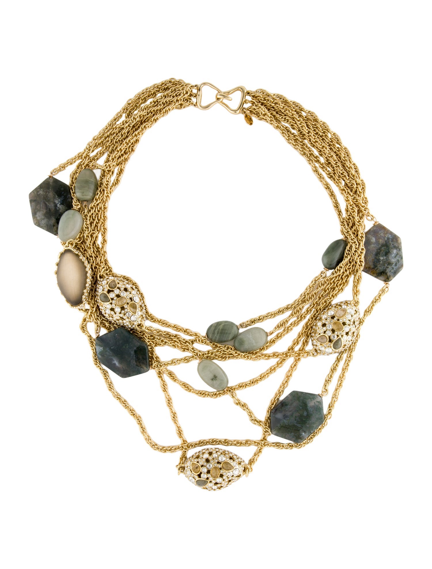 Alexis Bittar Crystal & Lucite Station Multistrand Necklace