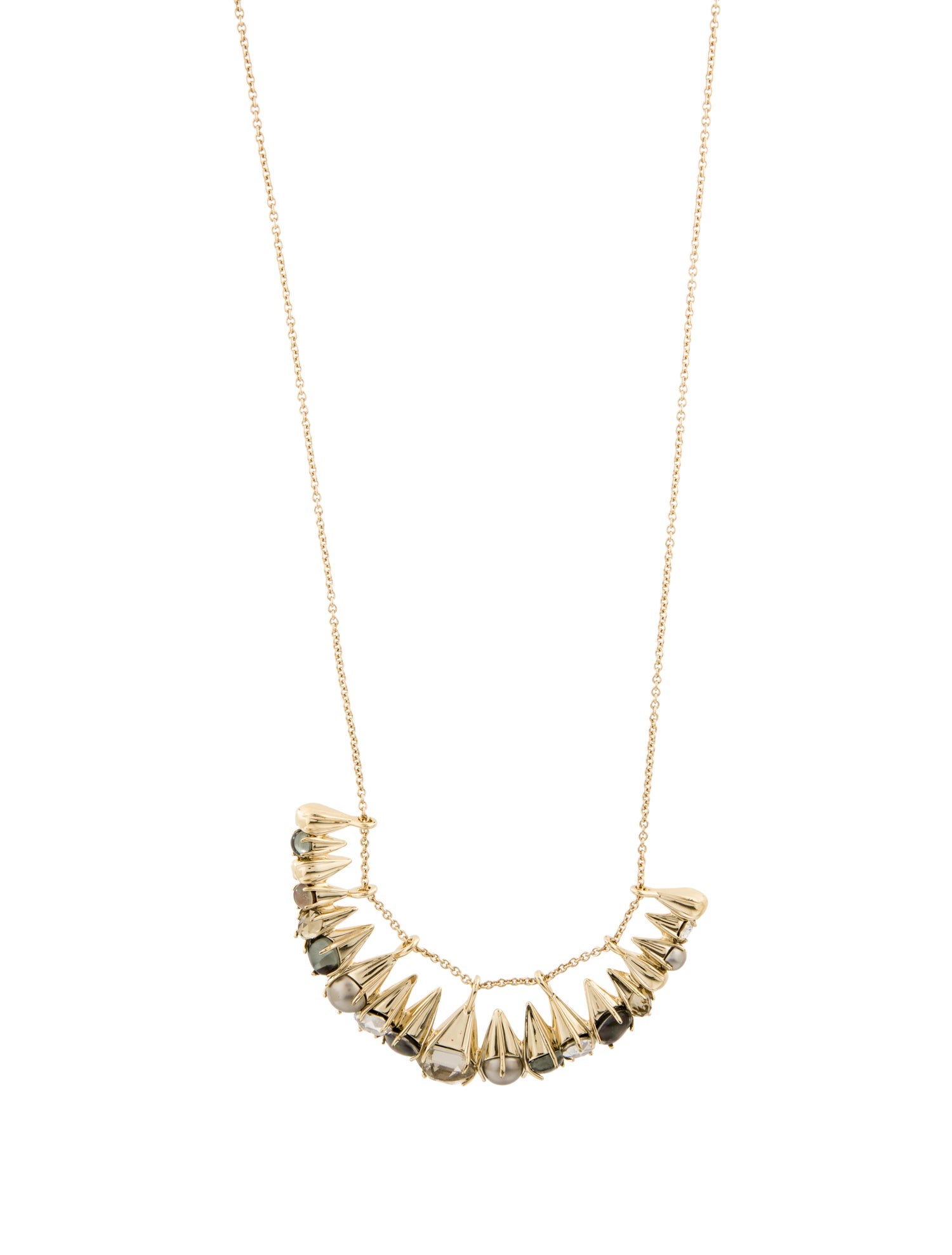 Alexis Bittar Faux Pearl & Crystal Arrayed Cluster Pendant Necklace