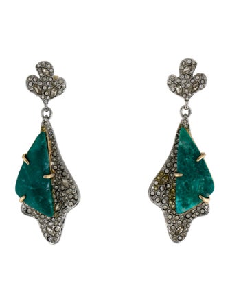 Alexis Bittar Crystal Encrusted Roxbury Dangling Drop Earrings