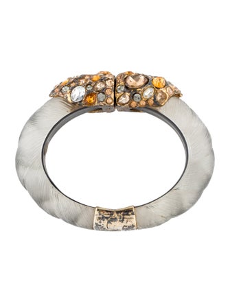 Alexis Bittar Crystal Encrusted Lucite Hinged Bracelet