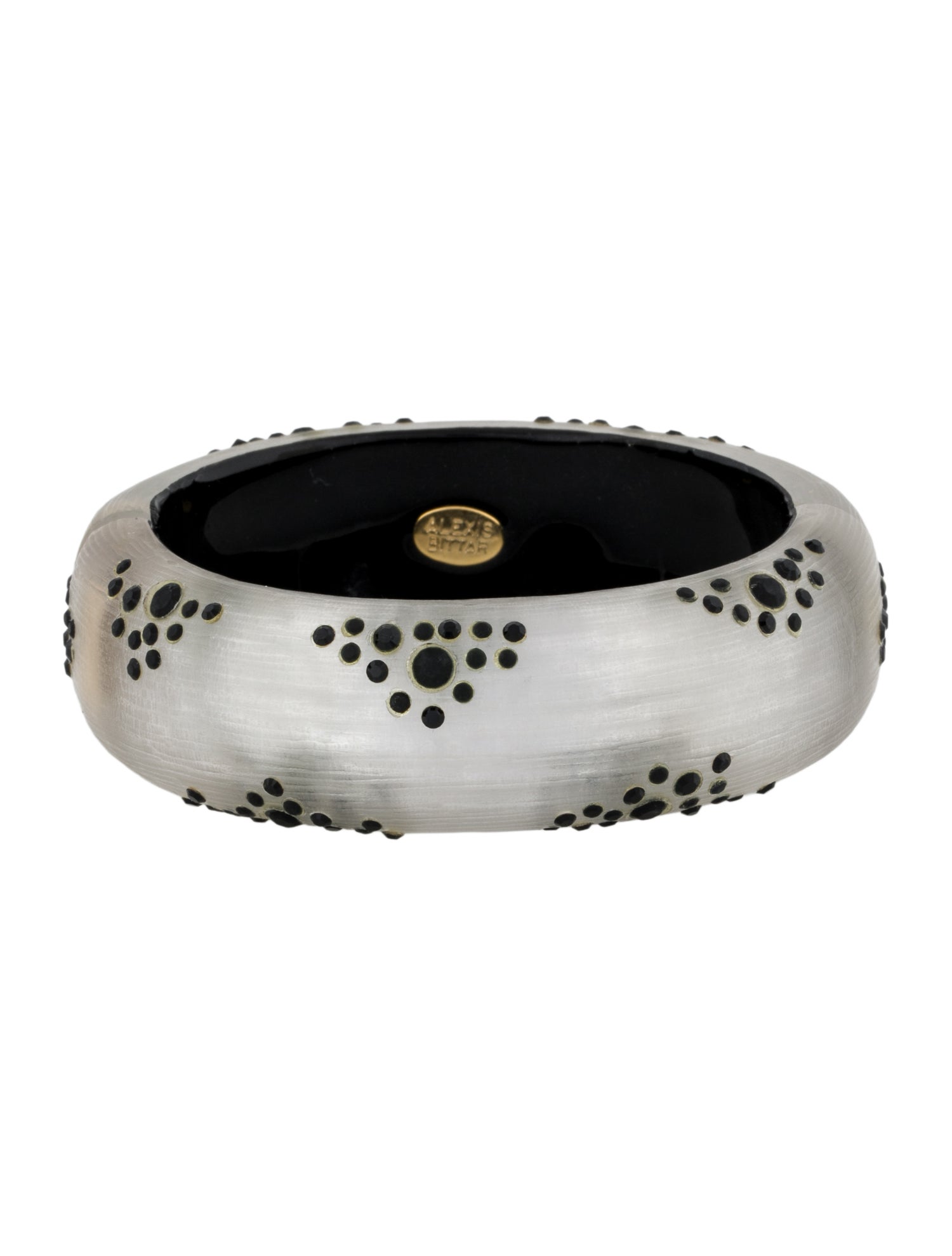 Alexis Bittar Lucite & Crystal Hinged Bangle Bracelet