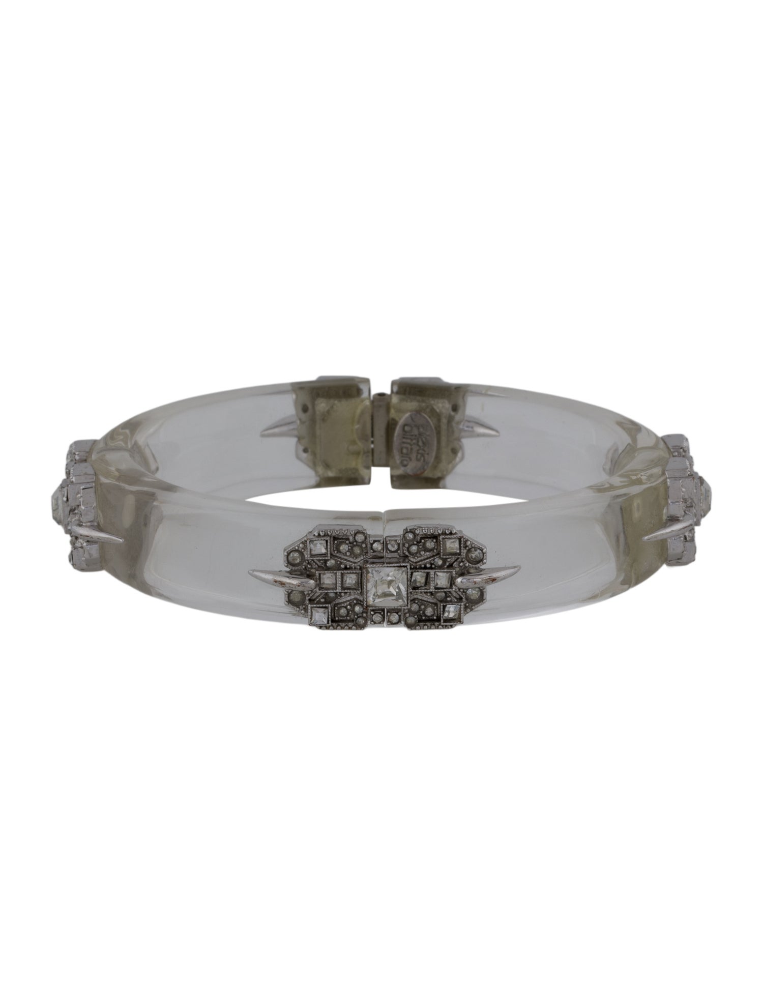 Alexis Bittar Lucite & Crystal Hinge Bangle Bracelet
