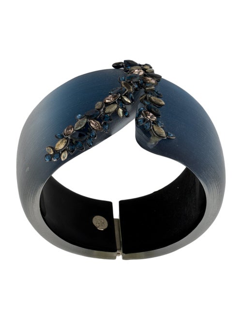 Alexis Bittar Lucite & Crystal Hinge Bangle Bracelet