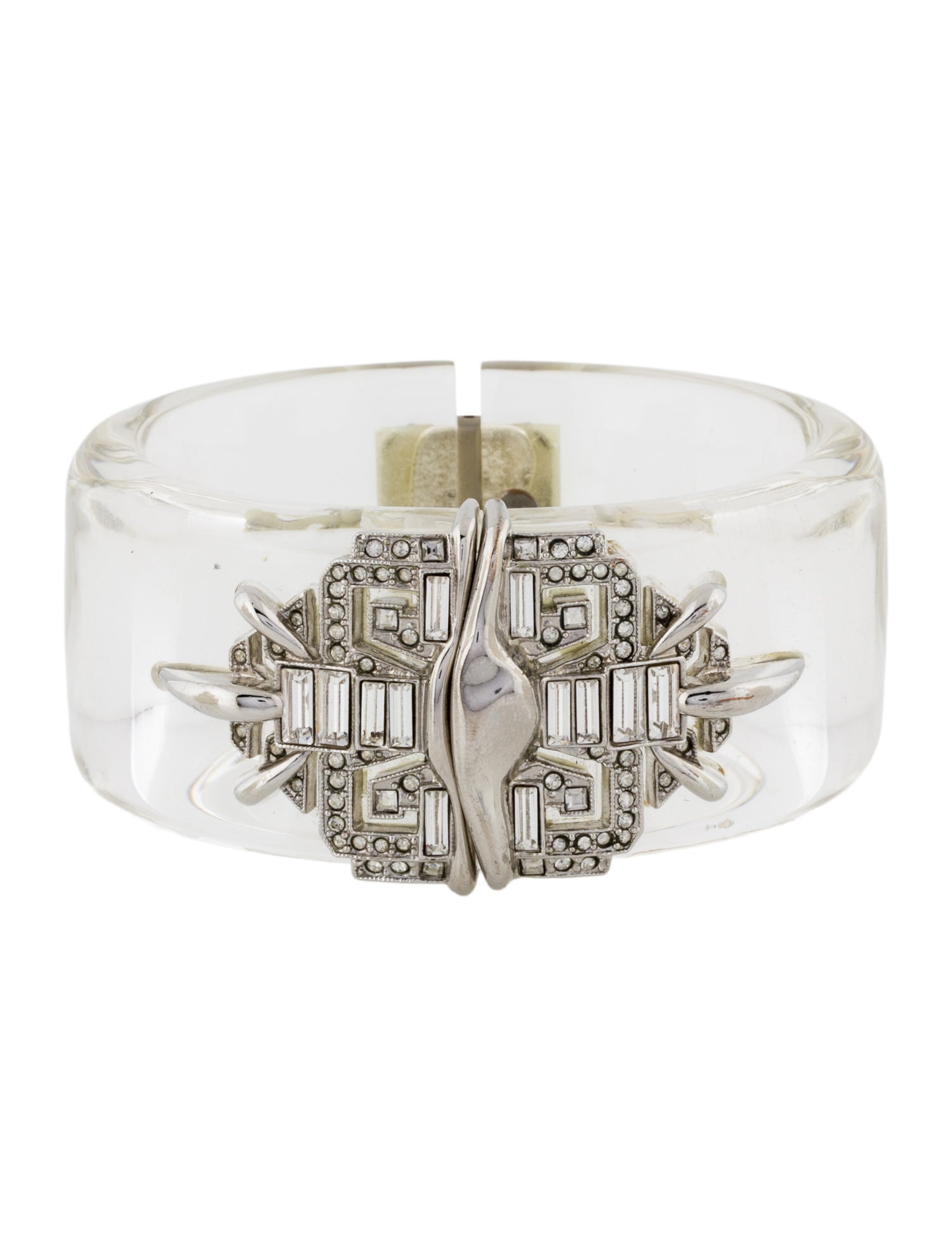 Alexis Bittar Lucite & Crystal Hinge Bangle Bracelet