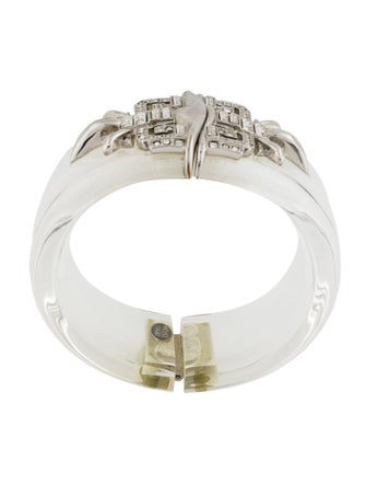 Alexis Bittar Lucite & Crystal Hinge Bangle Bracelet