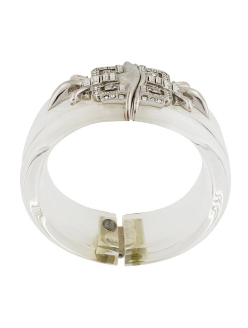 Alexis Bittar Lucite & Crystal Hinge Bangle Bracelet