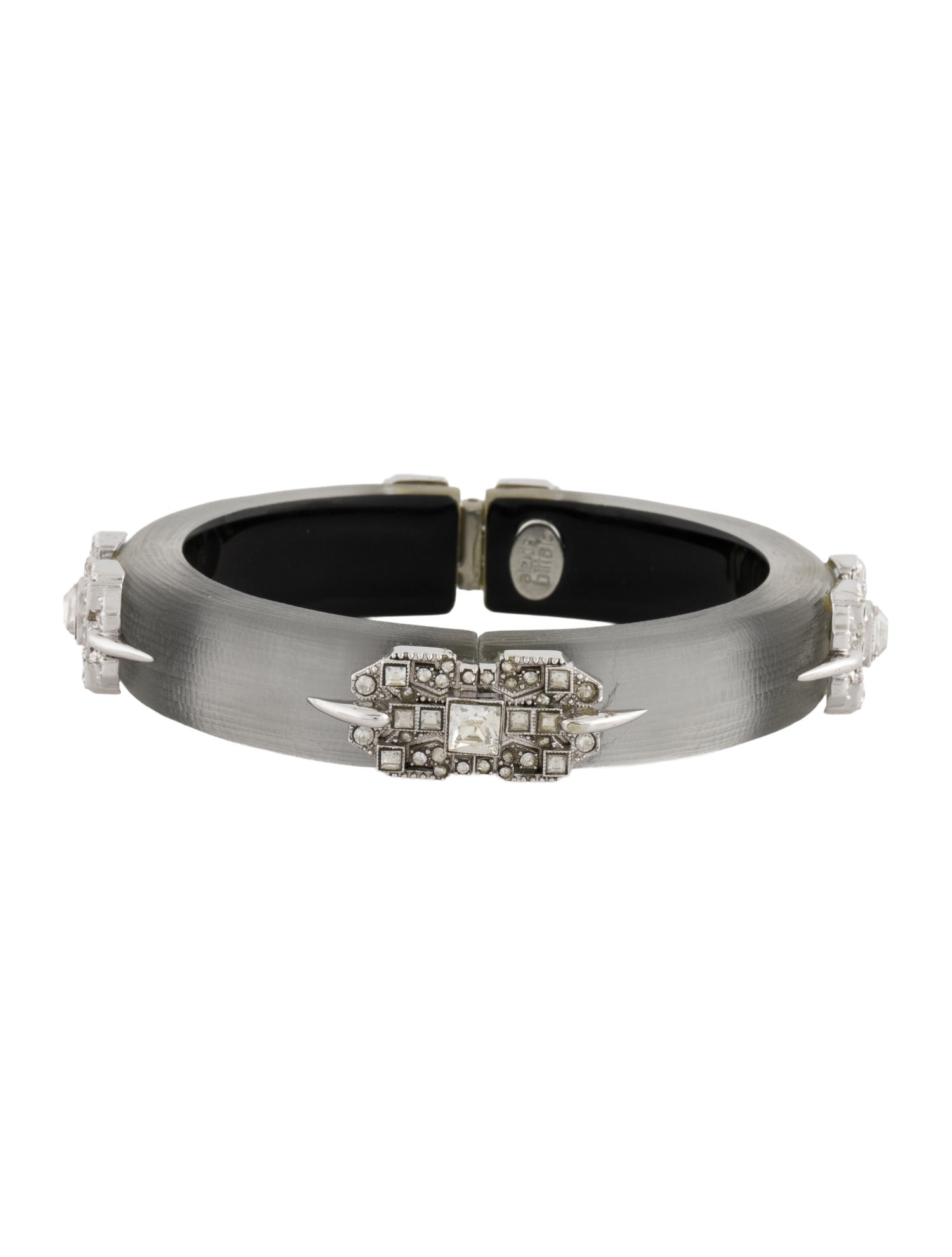 Alexis Bittar Lucite & Crystal Hinged Bangle Bracelet