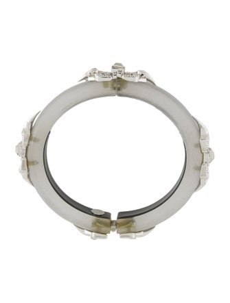 Alexis Bittar Lucite & Crystal Hinged Bangle Bracelet