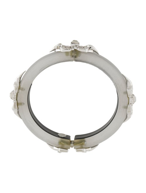 Alexis Bittar Lucite & Crystal Hinged Bangle Bracelet