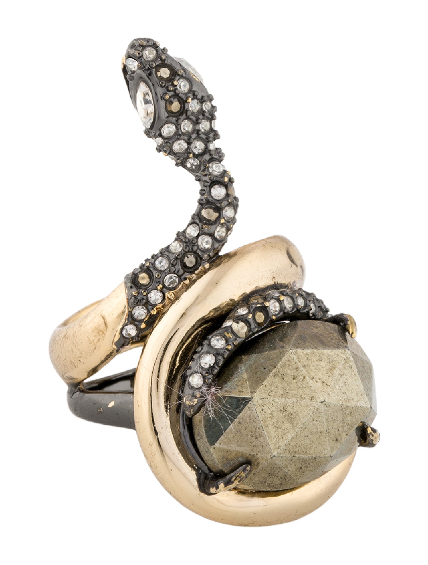 Alexis Bittar Crystal Encrusted Snake Cocktail Ring