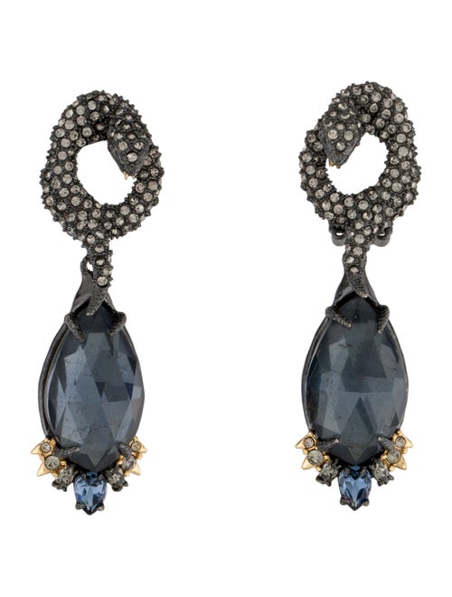 Alexis Bittar Crystal Snake Clip-On Drop Earrings