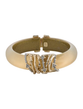 Alexis Bittar Lucite & Crystal Hinge Bangle Bracelet