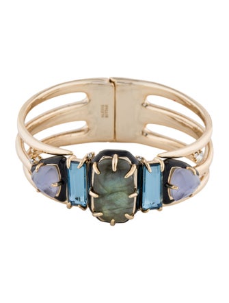 Alexis Bittar Crystal Hinged Bangle Bracelet