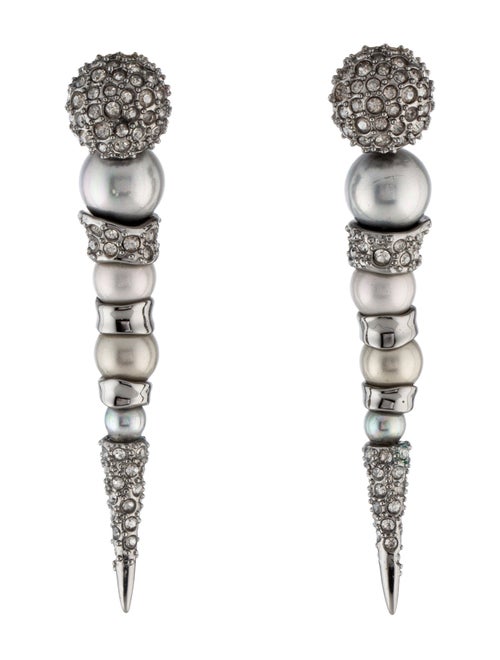 Alexis Bittar Pearl & Crystal Encrusted Spike Drop Earrings