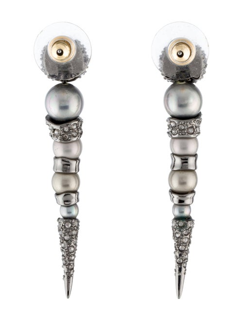 Alexis Bittar Pearl & Crystal Encrusted Spike Drop Earrings