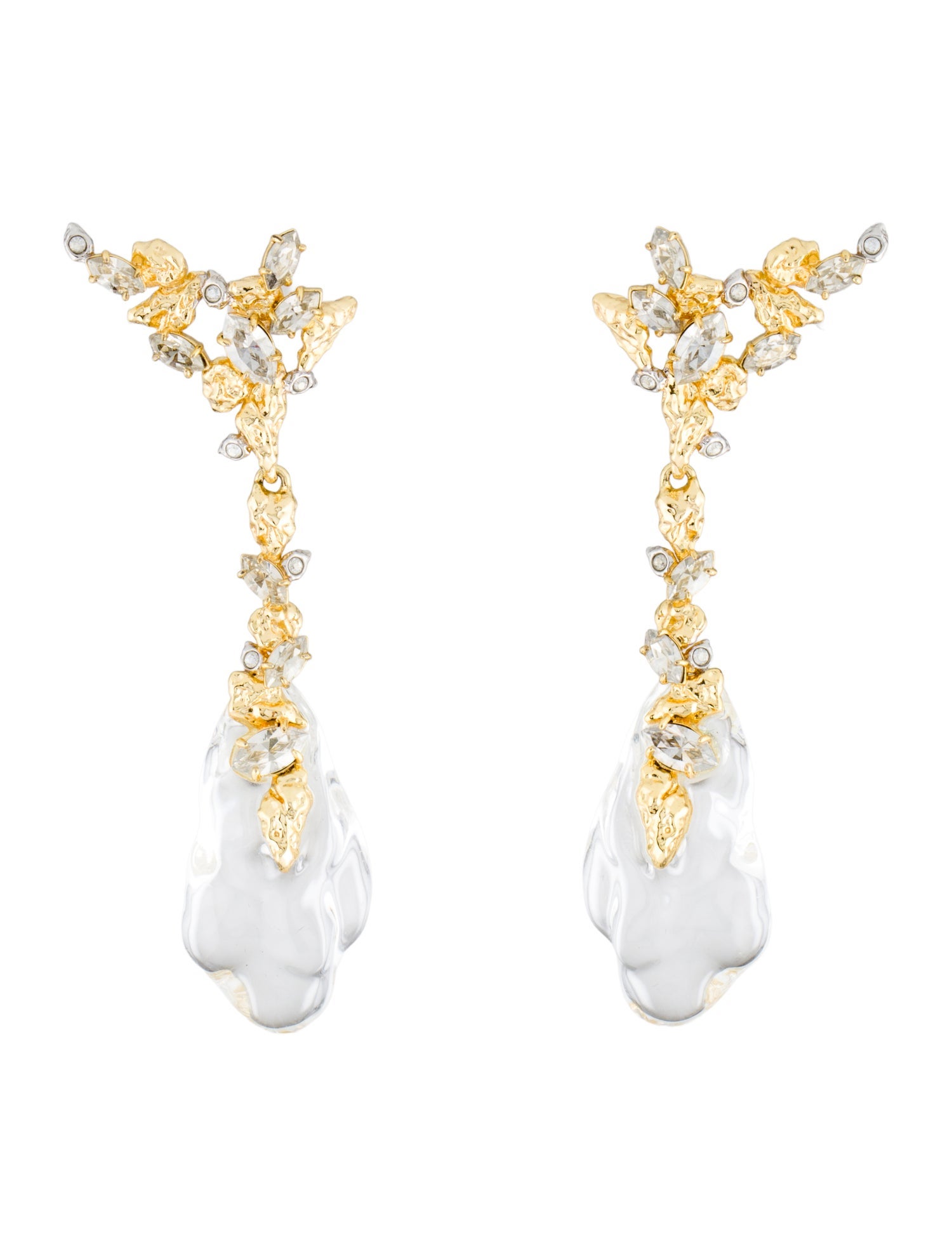 Alexis Bittar Lucite & Crystal Dream Rain Drop Earrings