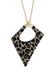 Alexis Bittar Lucite Leopard Print Asymmetrical Pendant Necklace