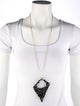 Alexis Bittar Lucite Leopard Print Asymmetrical Pendant Necklace