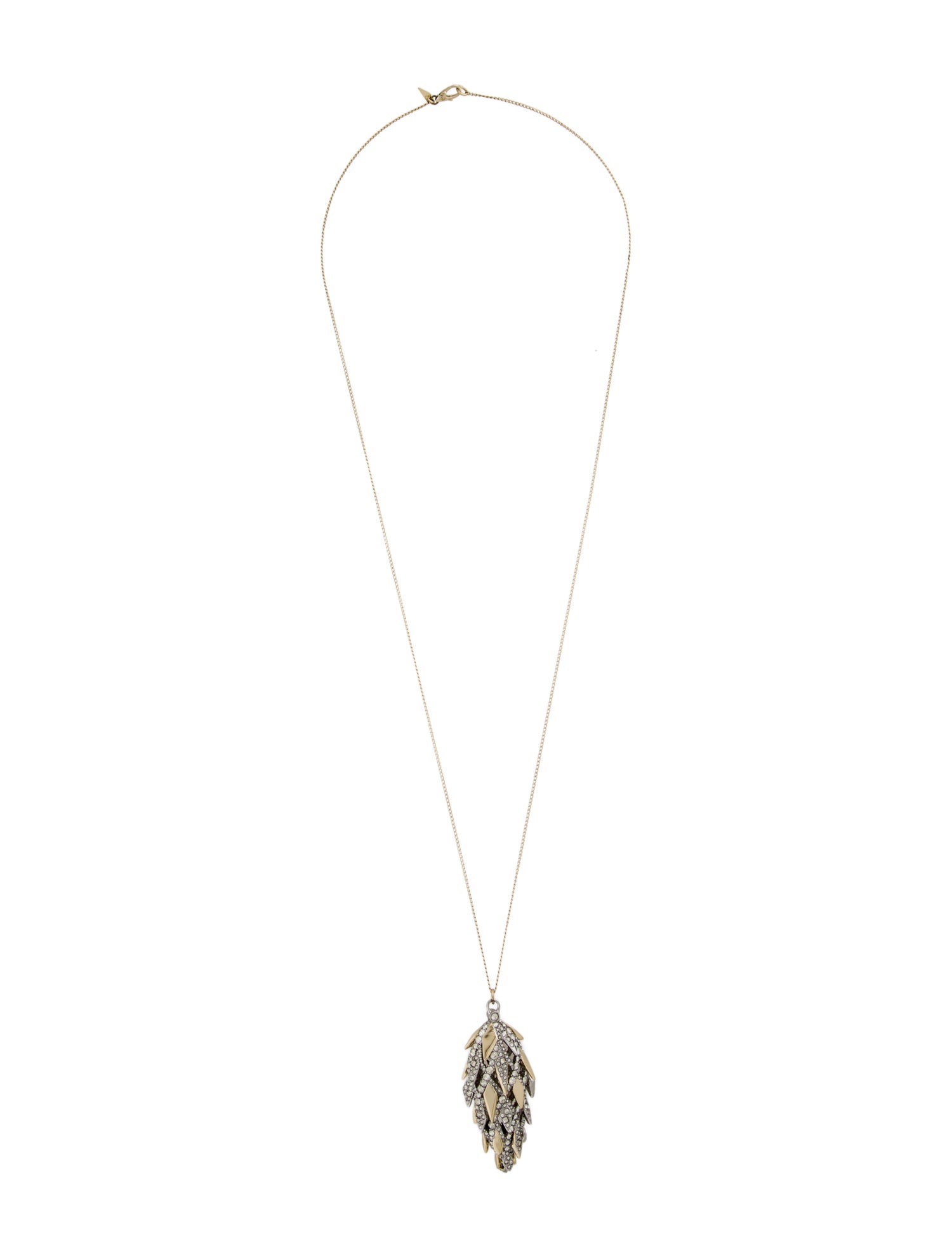 Alexis Bittar Spiked Lattice Pine Cone Pendant Necklace