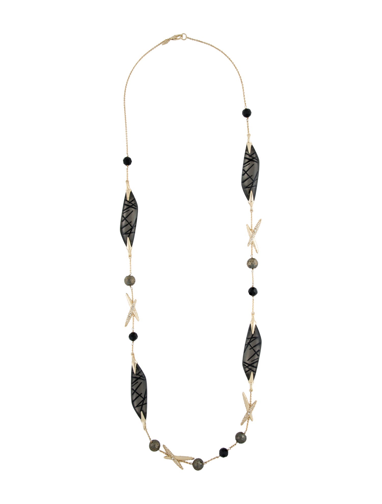 Alexis Bittar Crystal, Lucite & Stone Station Necklace