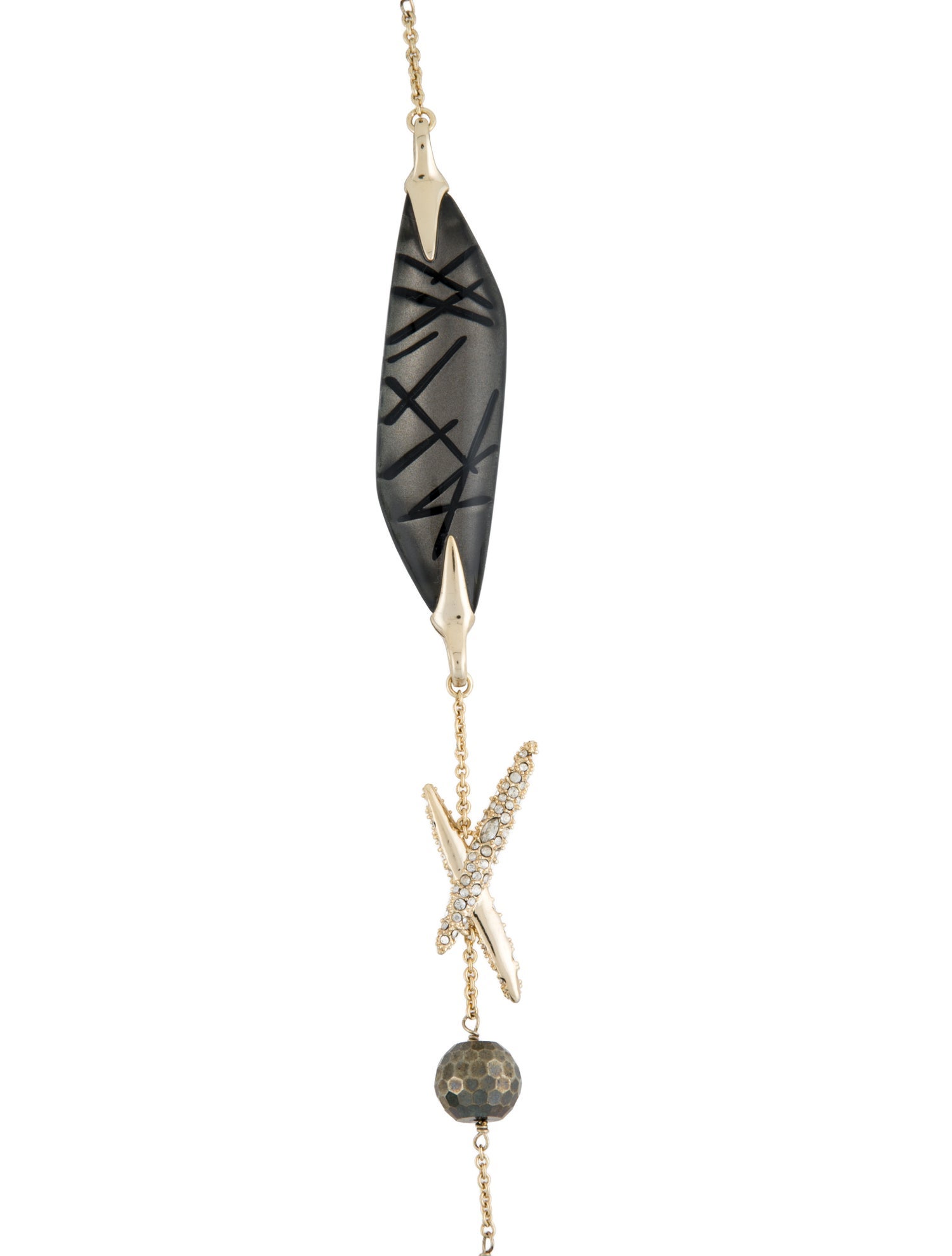 Alexis Bittar Crystal, Lucite & Stone Station Necklace