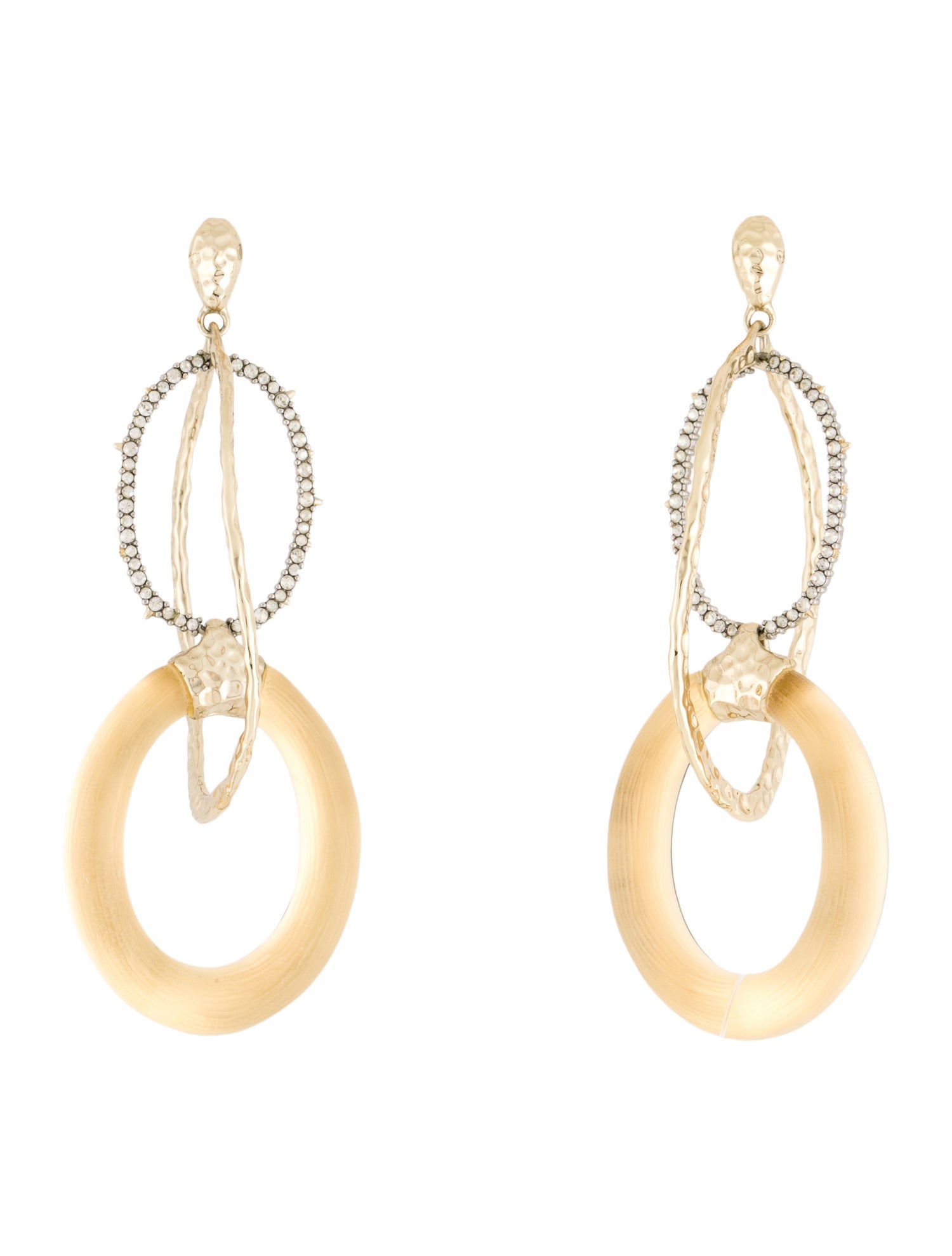 Alexis Bittar Crystal & Lucite Hoop Drop Earrings