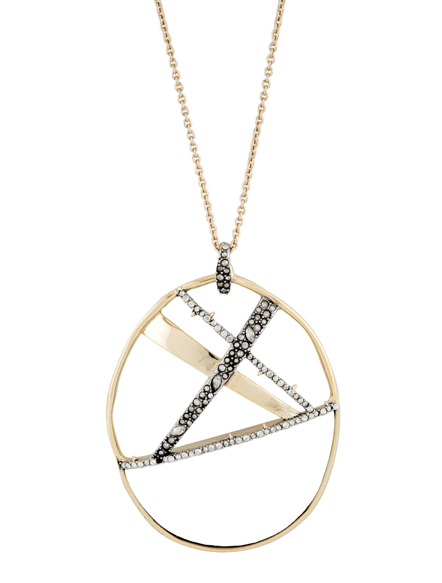 Alexis Bittar Lucite & Crystal Pendant Necklace