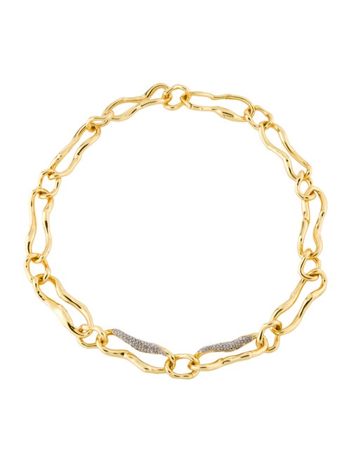 Alexis Bittar Crystal Solanales Curved Link Chain Necklace