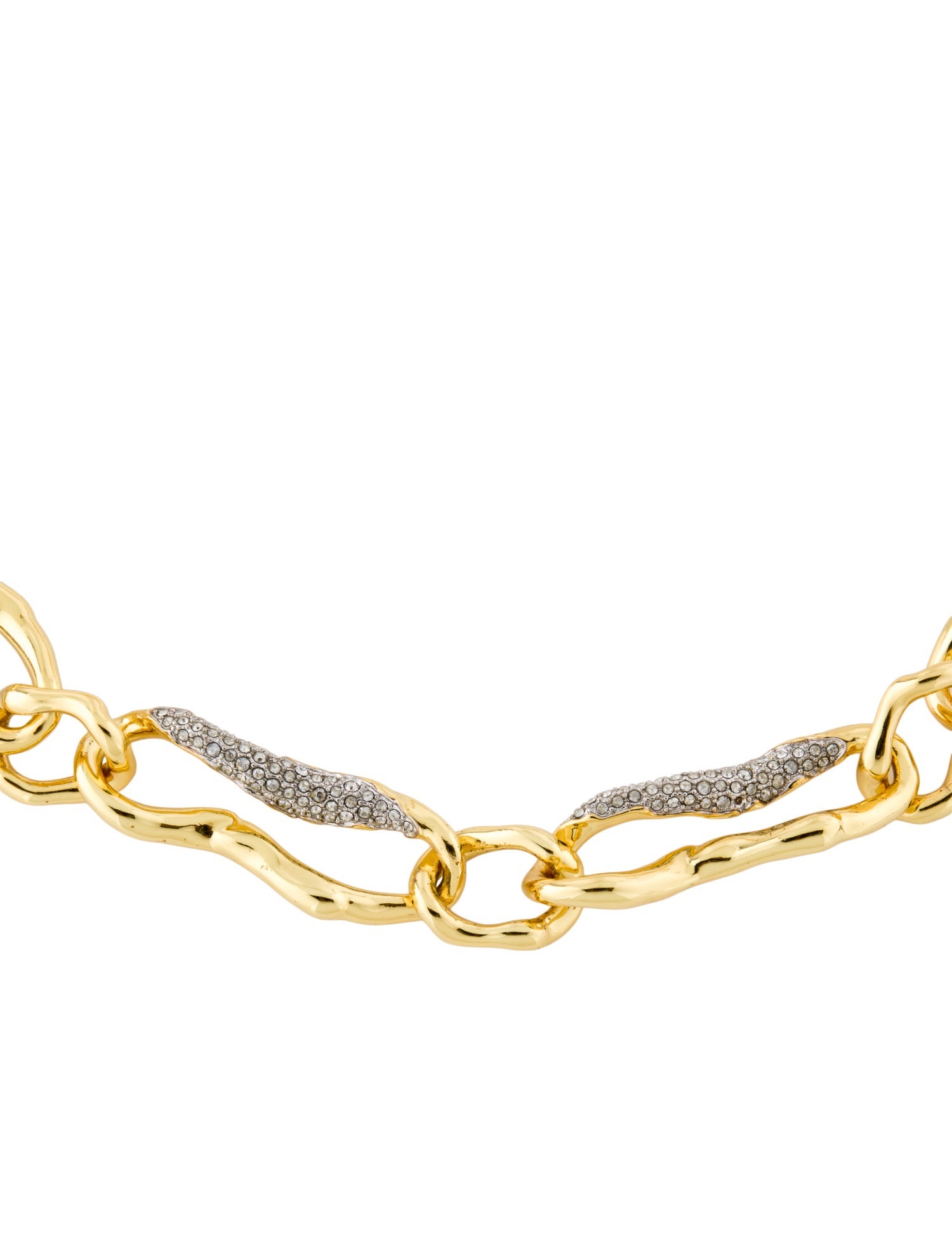 Alexis Bittar Crystal Solanales Curved Link Chain Necklace