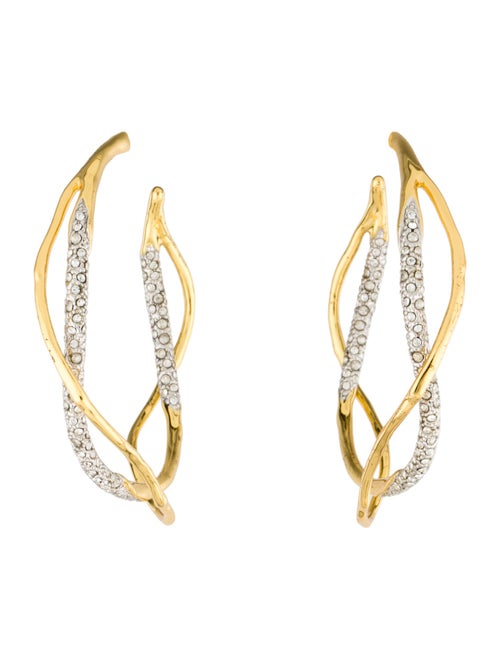 Alexis Bittar Crystal Intertwined Pave Hoop Earring