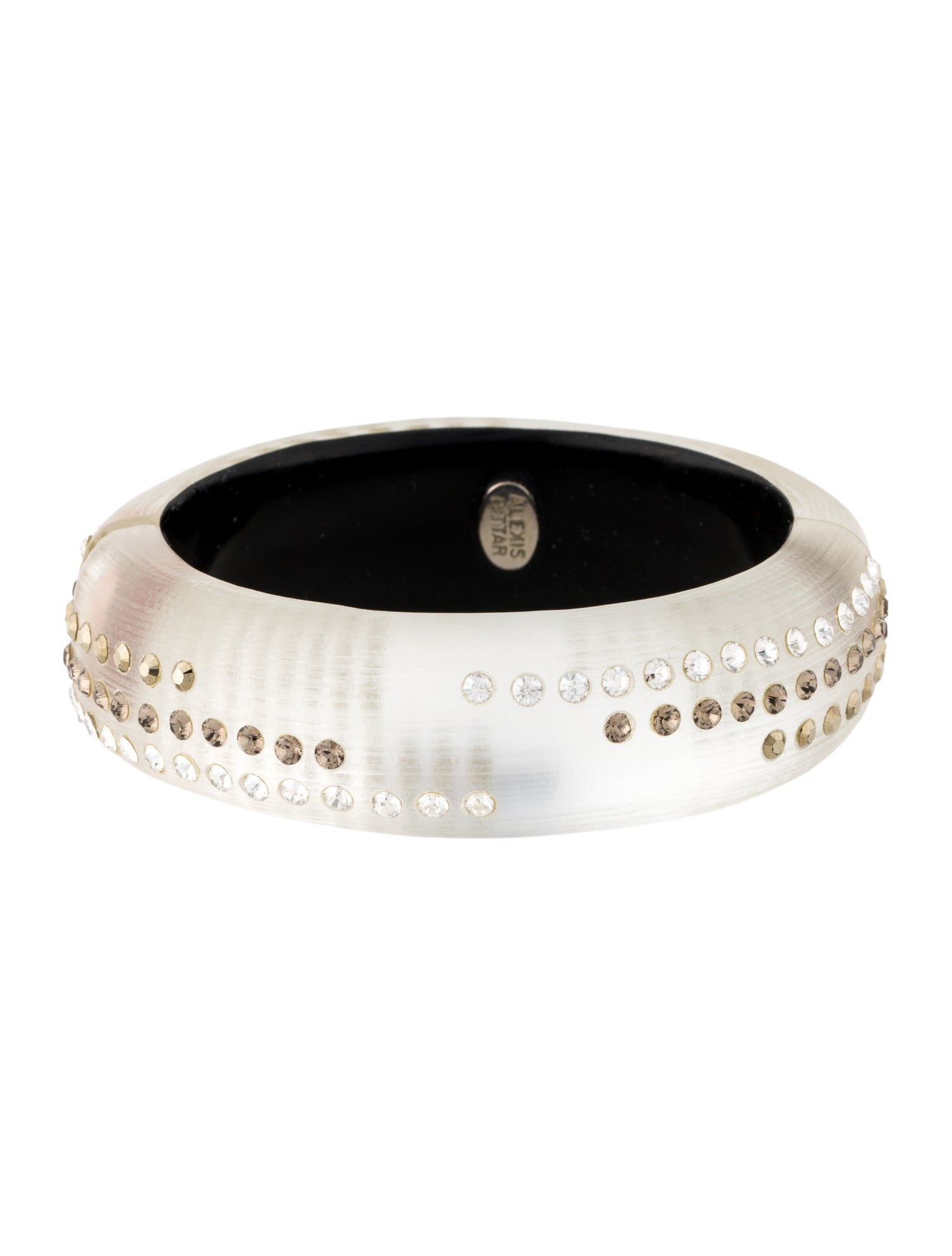 Alexis Bittar Lucite & Crystal Hinge Bangle Bracelet