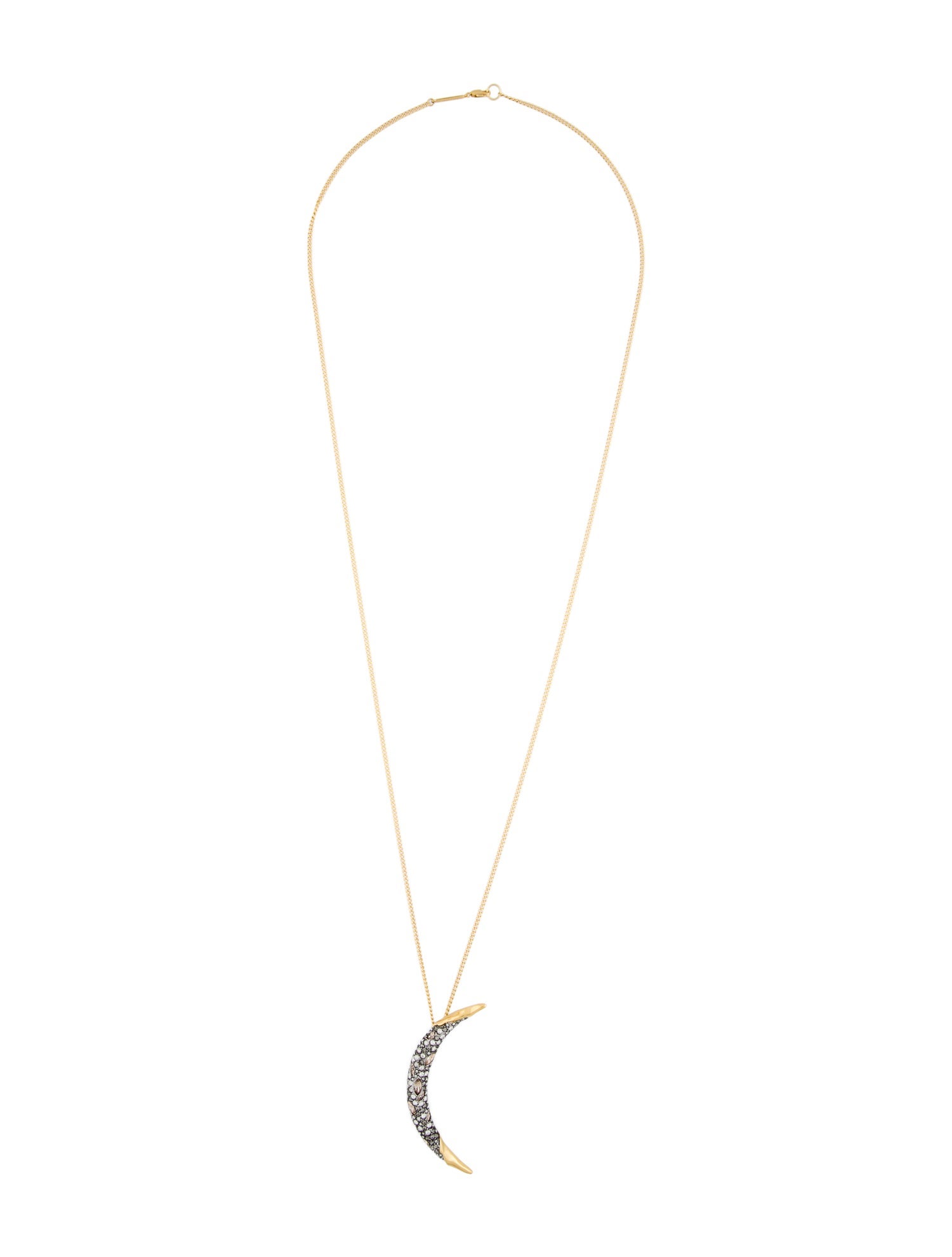 Alexis Bittar Crystal Pavé Solanales Crescent Moon Pendant Necklace