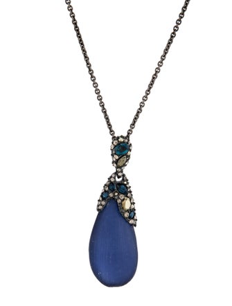 Alexis Bittar Lucite & Crystal Pendant Necklace