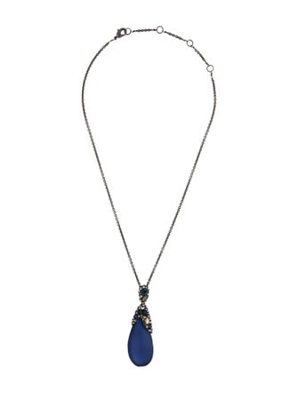 Alexis Bittar Lucite & Crystal Pendant Necklace