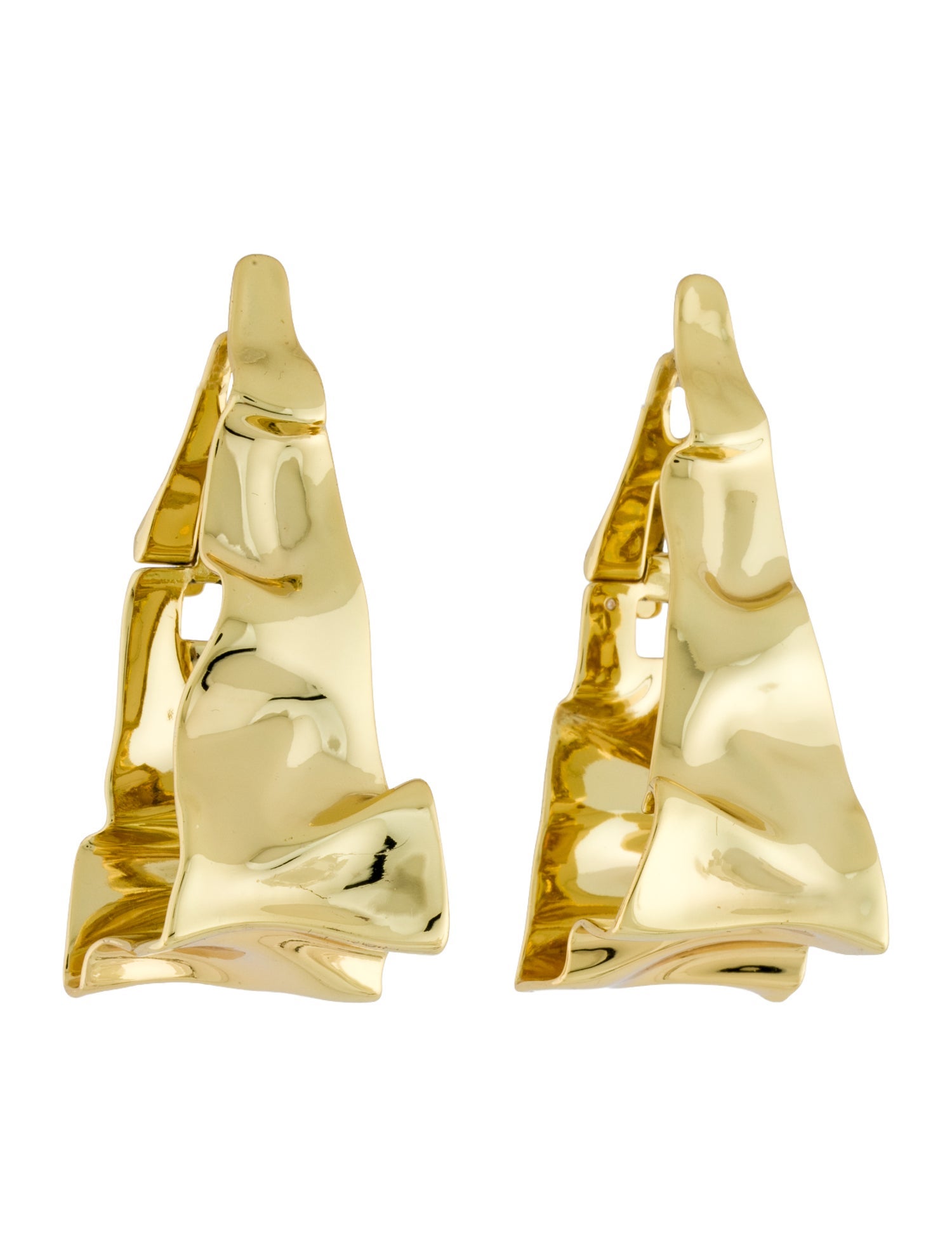 Alexis Bittar Crumpled Triangle Hoop Earrings