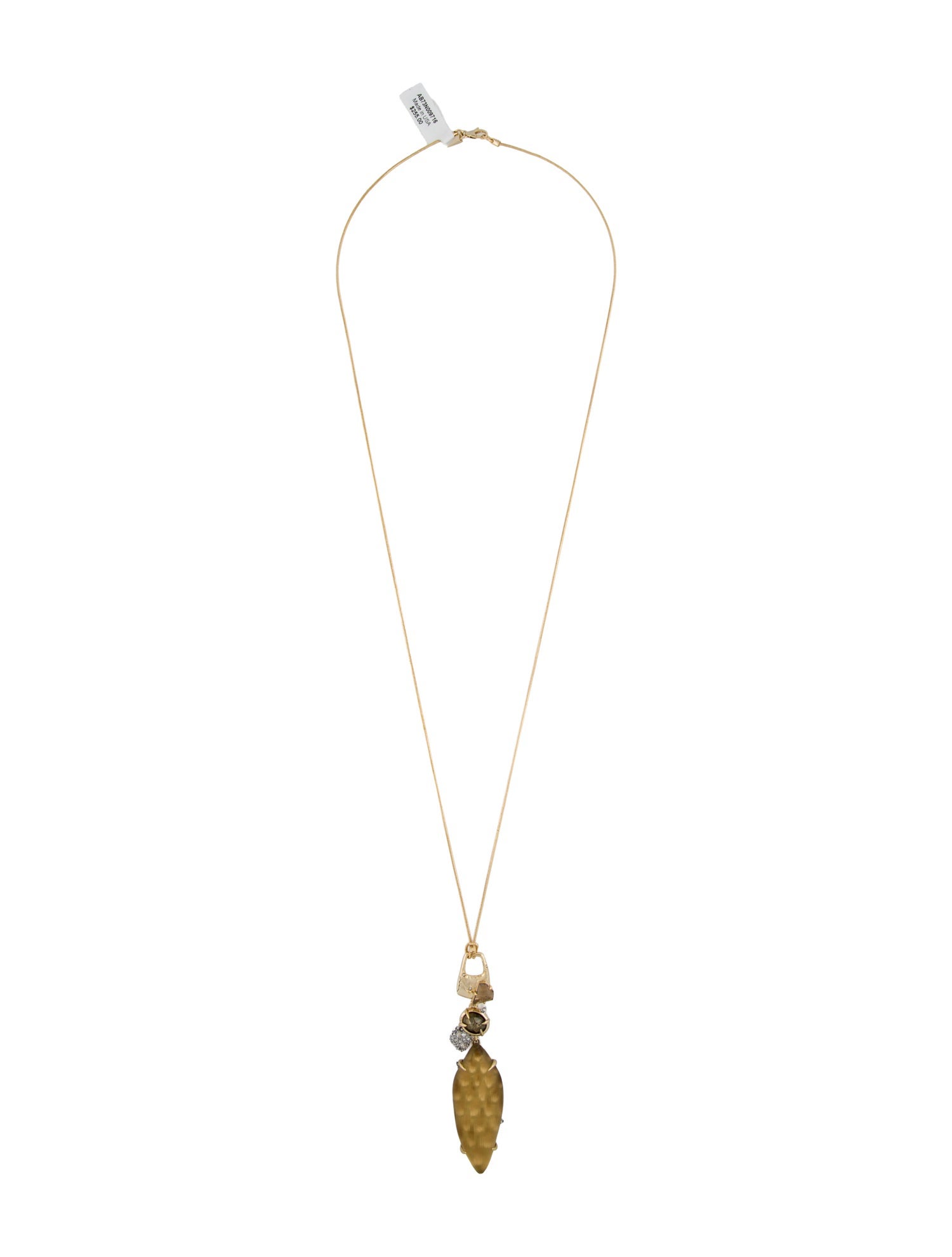 Alexis Bittar Crystal, Stone & Lucite Pendant Necklace