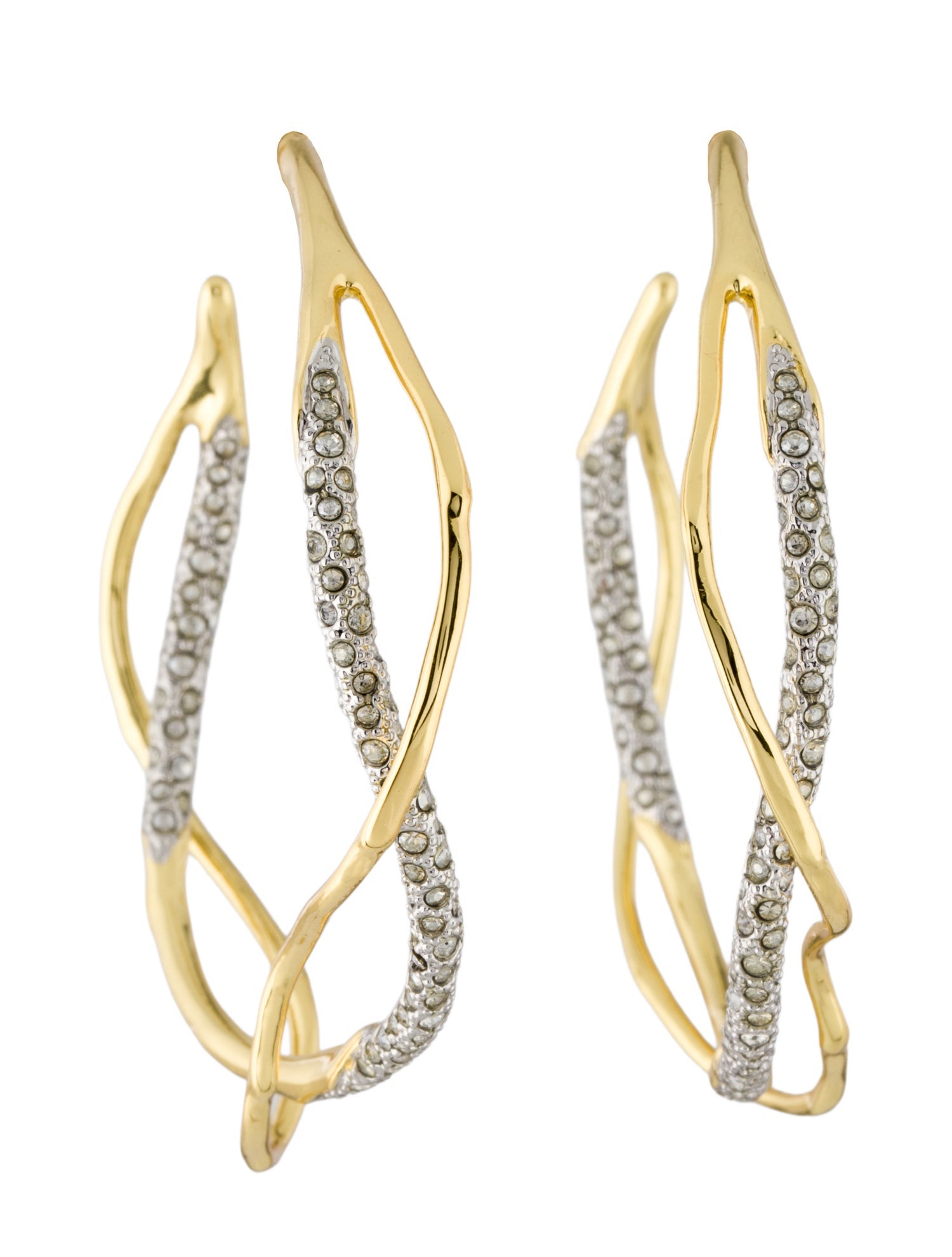 Alexis Bittar Intertwined Pave Hoop Earrings