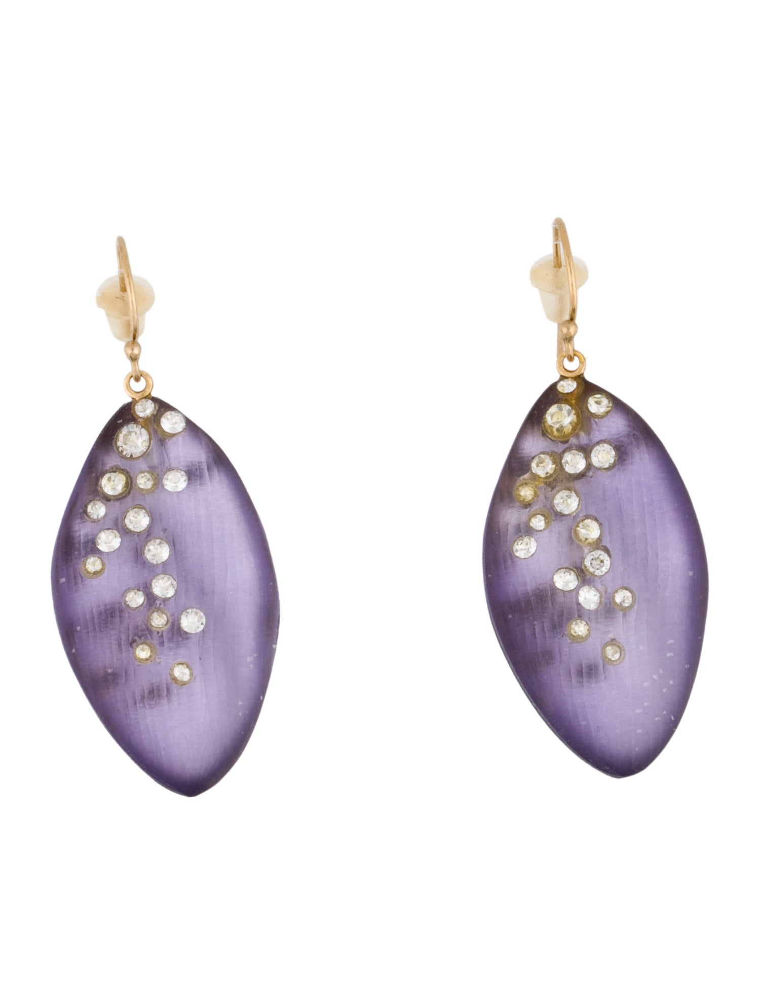 Alexis Bittar Lucite & Crystal Encrusted Drop Earrings