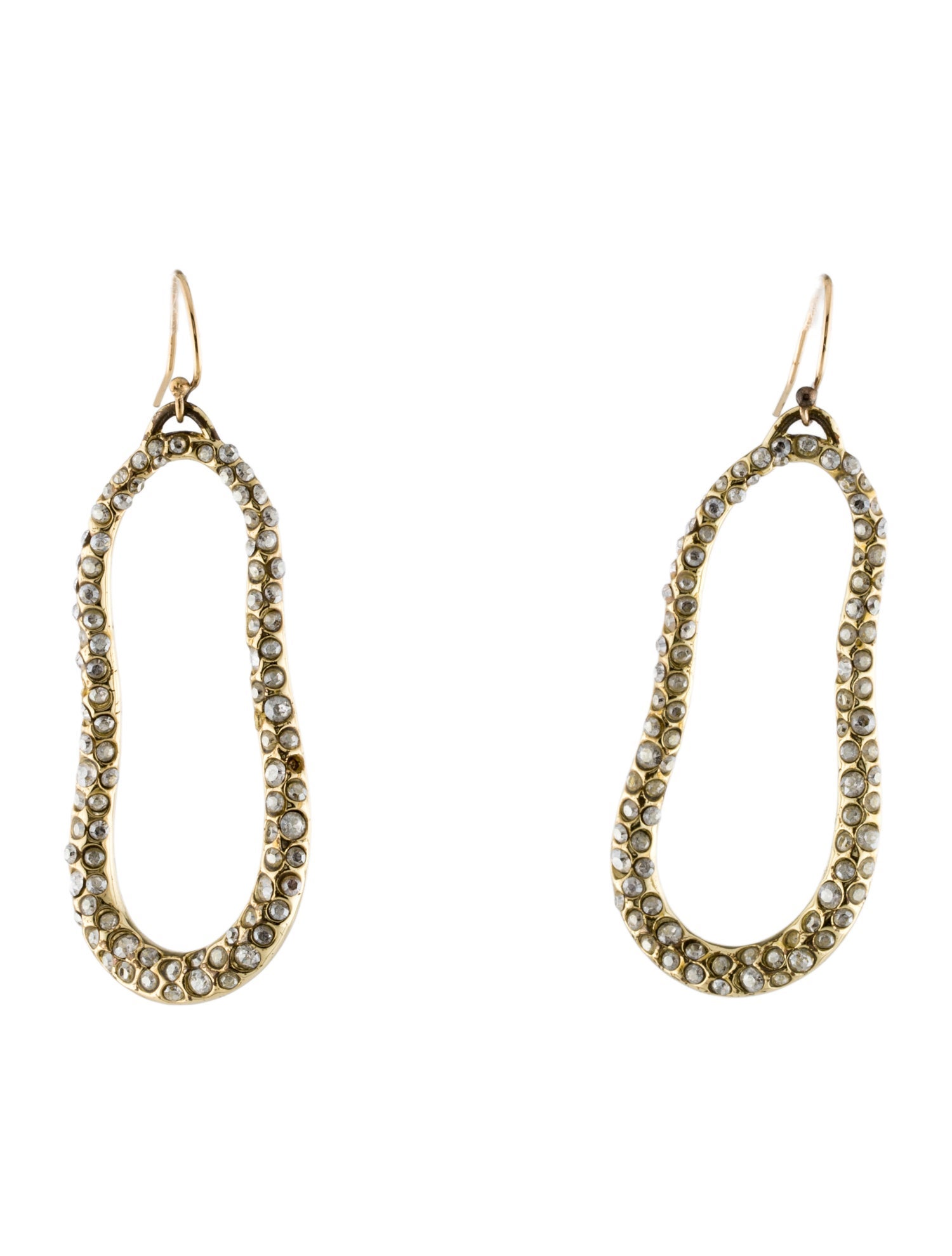 Alexis Bittar Crystal Encrusted Oval Hoop Earrings
