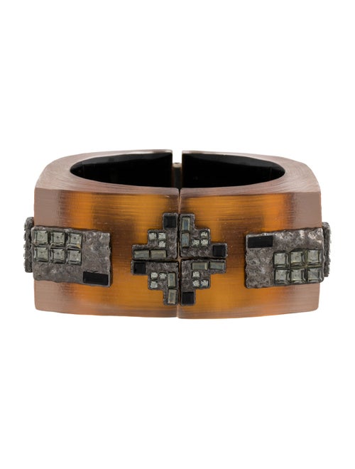 Alexis Bittar Lucite & Crystal Hinged Cuff Bracelet