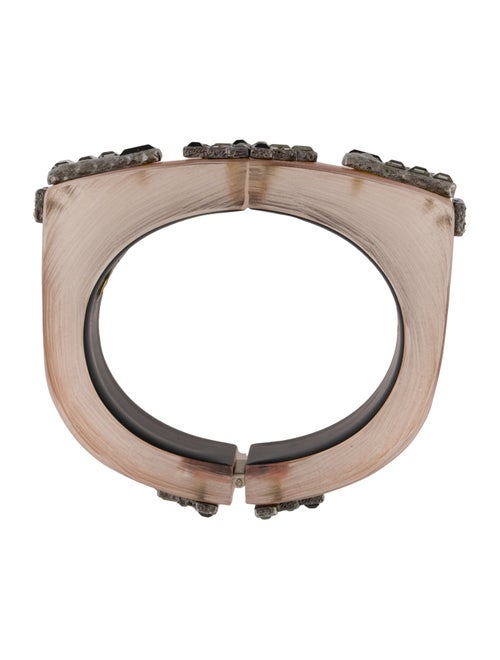 Alexis Bittar Lucite & Crystal Hinged Cuff Bracelet