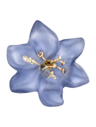 Alexis Bittar Crystal & Lucite Flower Brooch Pin