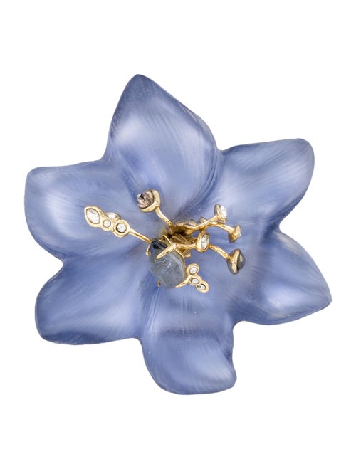 Alexis Bittar Crystal & Lucite Flower Brooch Pin