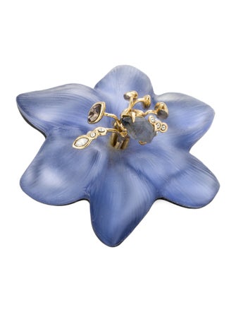 Alexis Bittar Crystal & Lucite Flower Brooch Pin