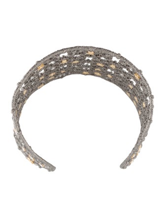 Alexis Bittar Crystal Elements Muse D'ore Two-tone Studded Lace Cuff Bracelet