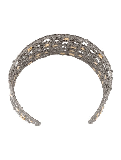 Alexis Bittar Crystal Elements Muse D'ore Two-tone Studded Lace Cuff Bracelet