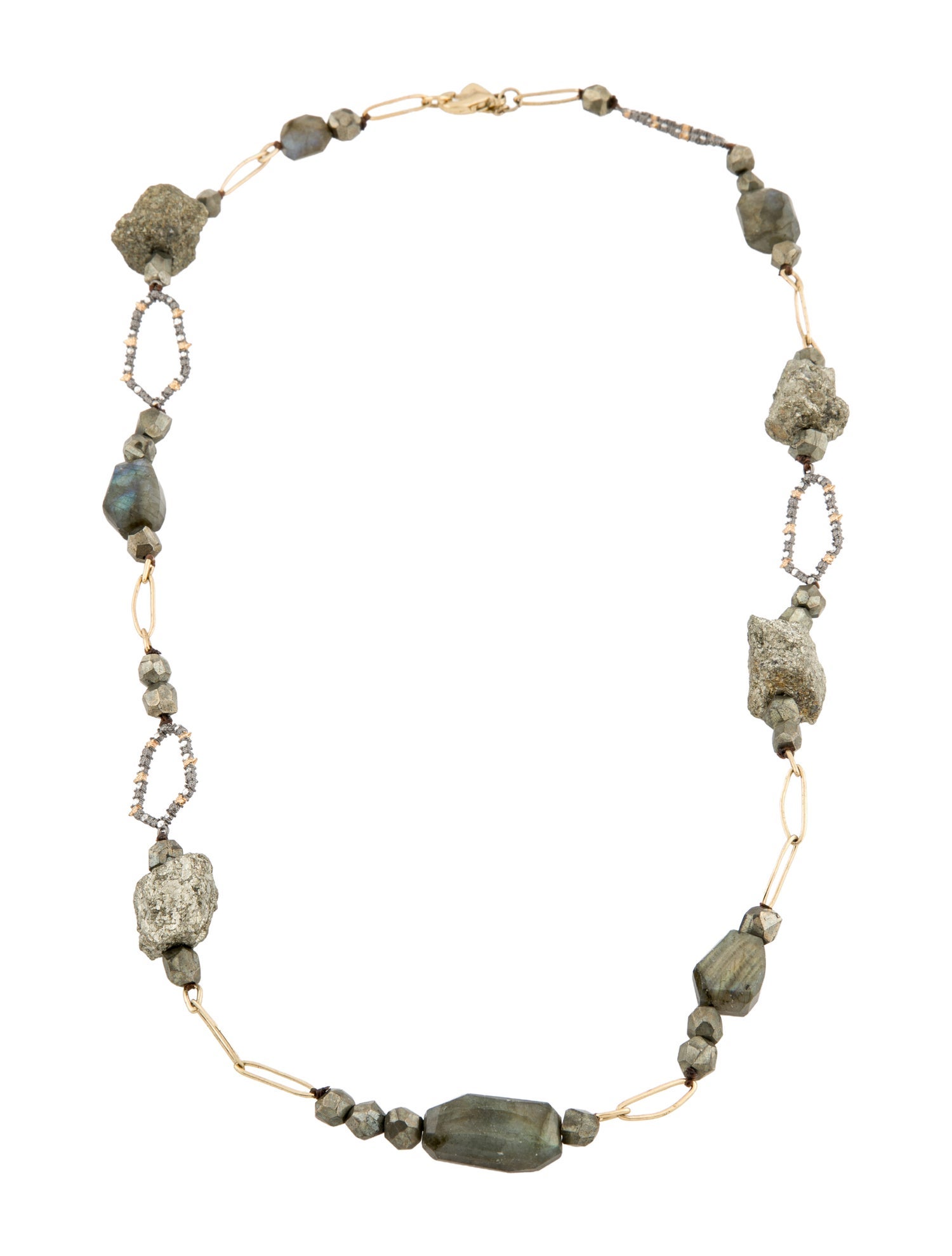 Alexis Bittar Pyrite, Labradorite & Crystal Station Necklace