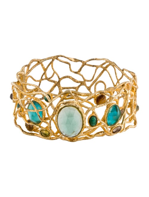 Alexis Bittar Crystal Calder Nested Hinged Cuff Bracelet