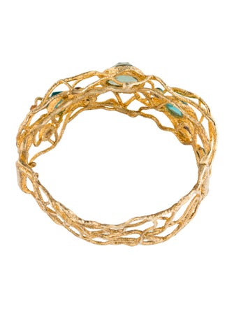 Alexis Bittar Crystal Calder Nested Hinged Cuff Bracelet